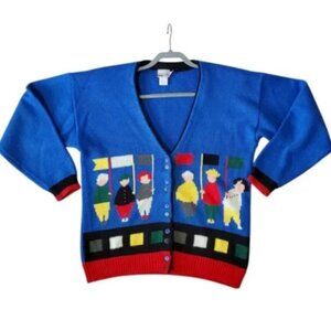 Bianca Sport vintage novelty golf wool cardigan sweater size L